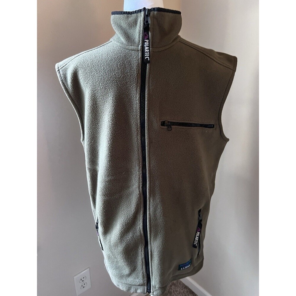 Vintage LL Bean Fleece Vest Windbloc Series Polartec Green Hiking Malden Mills M